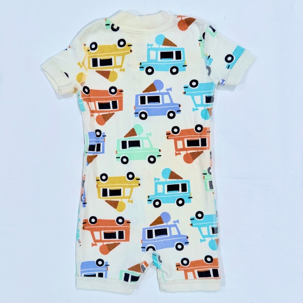 Hanna Andersson Ice Cream Trucks Romper Boys 3-6M Vans 2-Way Zip Shortie Sleeper - Picture 5 of 6